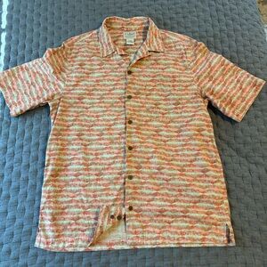 L.L. Bean Men's 100% Cotton Patterned Button Down Shirt
